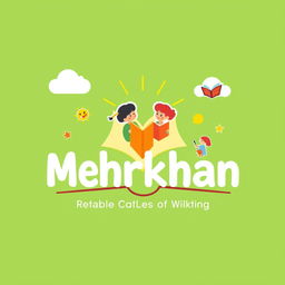 A logo for the brand 'Mehrkhan', focused on reading and writing for children