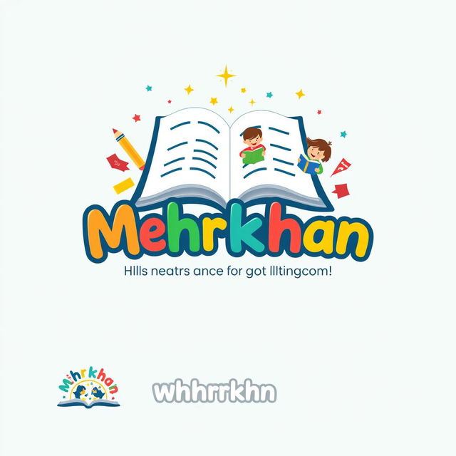 A logo for the brand 'Mehrkhan', dedicated to promoting reading and writing among children