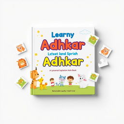A vibrant and engaging book cover design for a children's interactive audio book intended for ages 3 to 5, focusing on learning supplications (Adhkar)
