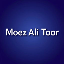 A graphic design featuring the name 'Moez Ali Toor' prominently displayed in a bold, modern font, similar in style to the original 'arlsan asif'