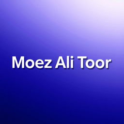 A graphic design featuring the name 'Moez Ali Toor' prominently displayed in a bold, modern font, similar in style to the original 'arlsan asif'