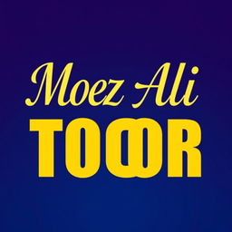 A graphic design featuring the name 'Moez Ali Toor' prominently displayed in a bold, modern font, similar in style to the original 'arlsan asif'