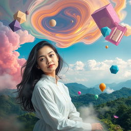 A captivating image that combines the elements of both specified photographs, featuring vibrant and unique background that enhances the overall composition