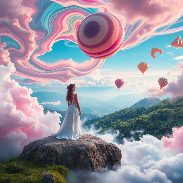 A captivating image that combines the elements of both specified photographs, featuring vibrant and unique background that enhances the overall composition