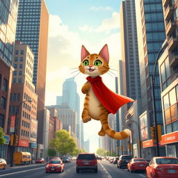 In a bustling city filled with towering skyscrapers and busy streets, a courageous tabby cat named Leo finds himself on an unexpected adventure