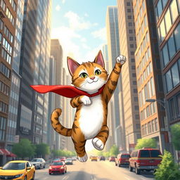 In a bustling city filled with towering skyscrapers and busy streets, a courageous tabby cat named Leo finds himself on an unexpected adventure