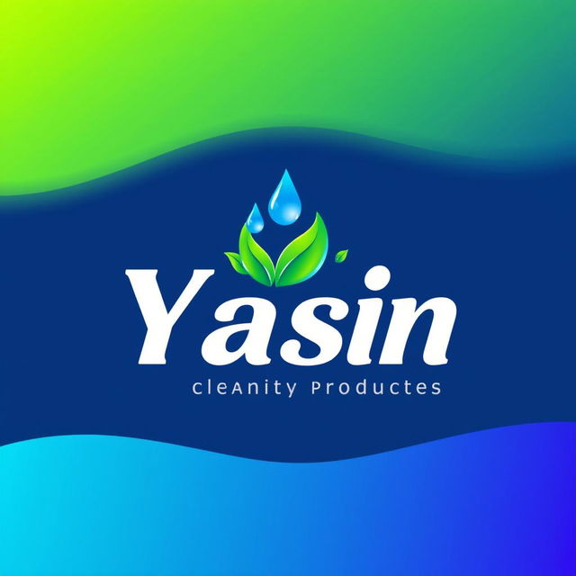 A sleek and modern logo design for a cleaning products store named 'Yasin'