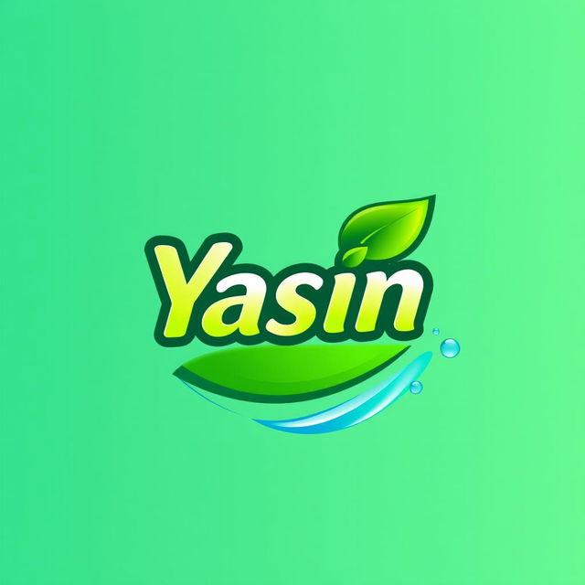 A vibrant and modern logo design for a cleaning detergent store named 'Yasin'