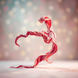 A surreal, exaggerated artistic representation of a long, twisted and vibrant form extending into the frame