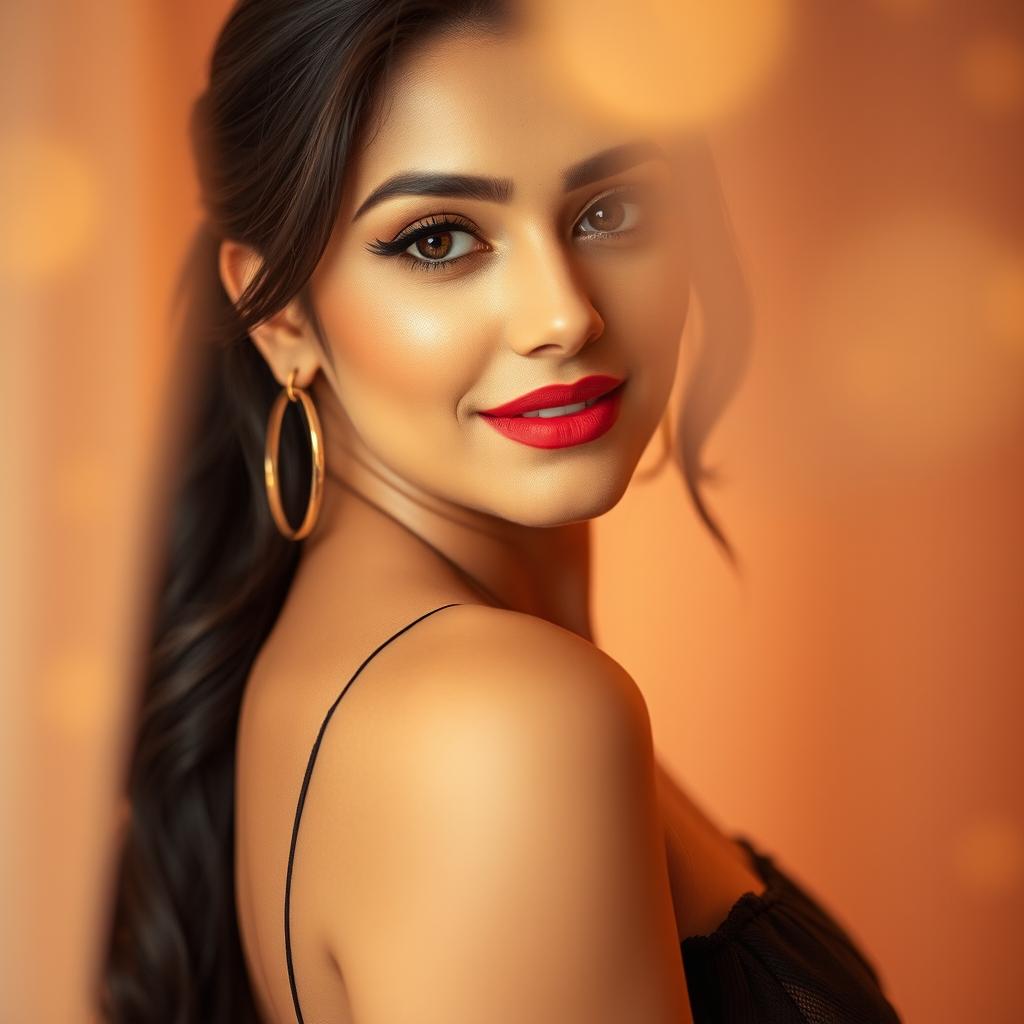 A stunning portrait of Anuska Sarma, showcasing her alluring beauty with captivating eyes and a seductive smile