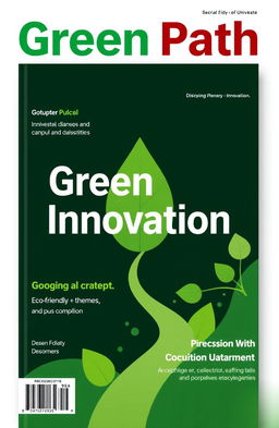 Design a cover for 'Green Path Innovation' that balances innovation and simplicity