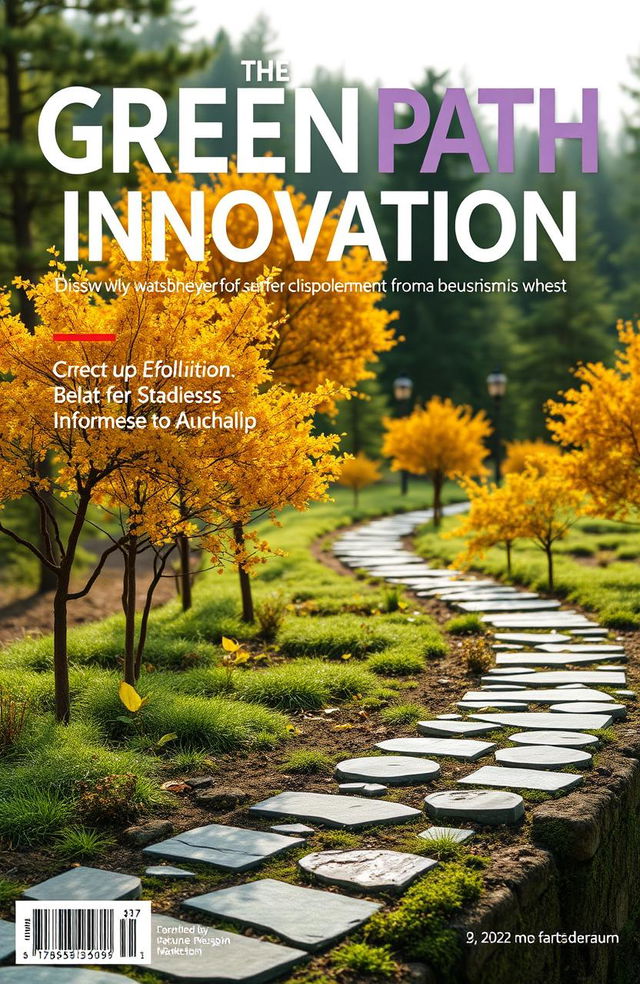 Design a cover for 'Green Path Innovation' that balances innovation and simplicity