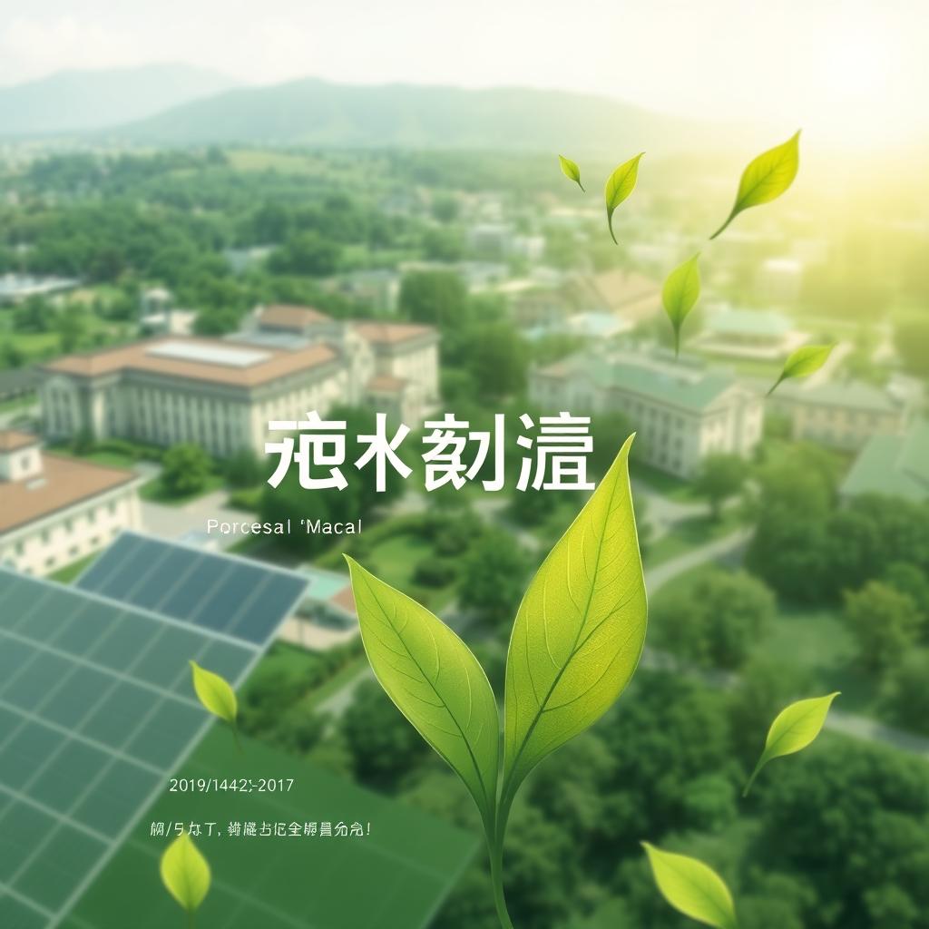 A sleek and modern cover image featuring the themes of environmental sustainability and campus uniqueness, designed to represent the brand image of '绿途创享'