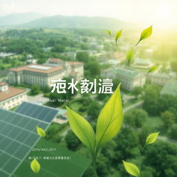 A sleek and modern cover image featuring the themes of environmental sustainability and campus uniqueness, designed to represent the brand image of '绿途创享'