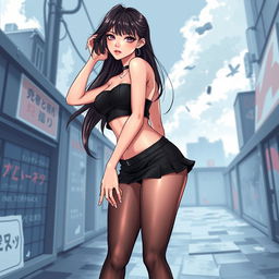 A stunning illustration of Lisa from Blackpink, depicted in a stylish, edgy pose