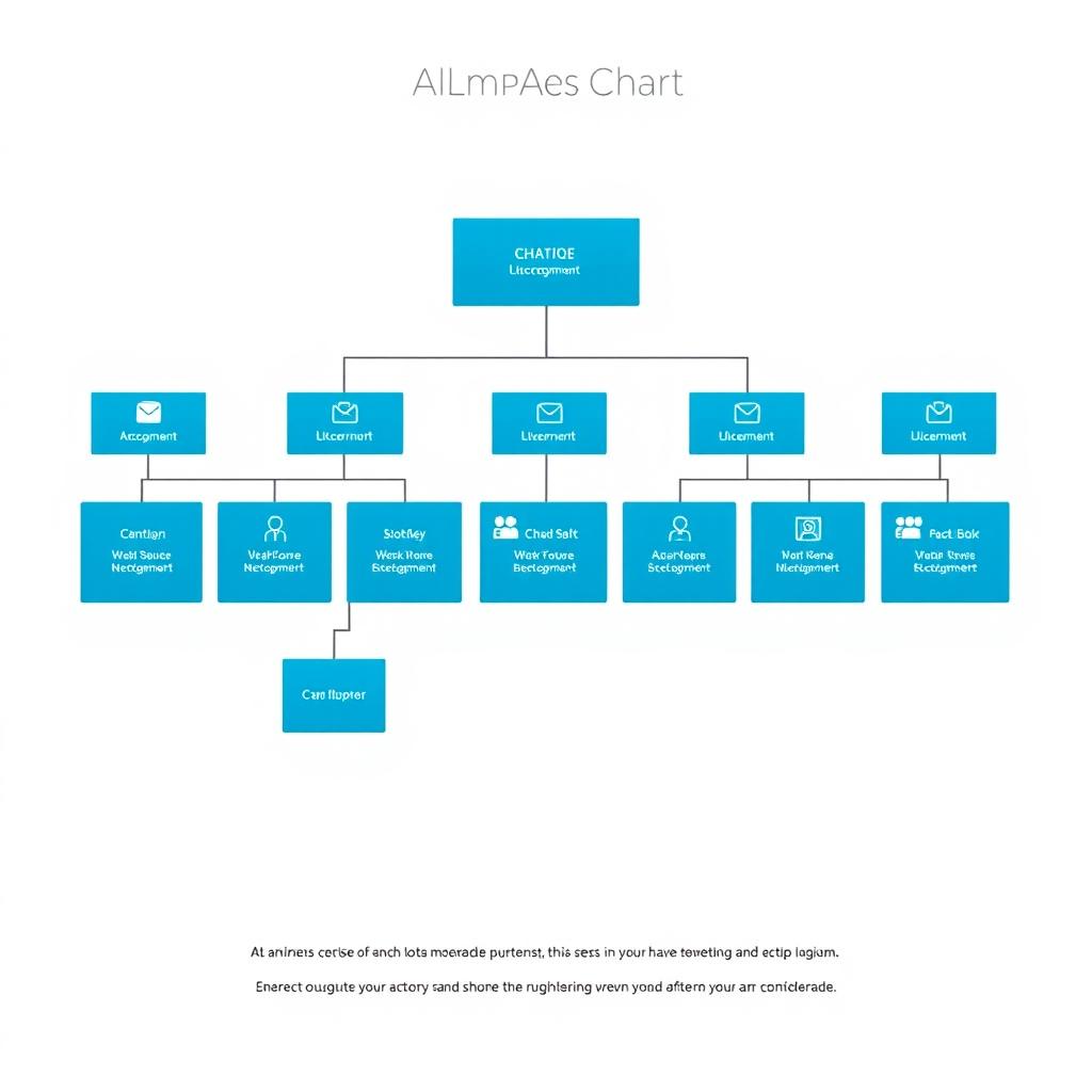 A sleek, modern organizational chart design showcasing a hierarchical structure in a corporate setting