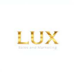 A sleek and modern logo design for 'LUX', representing sales and marketing