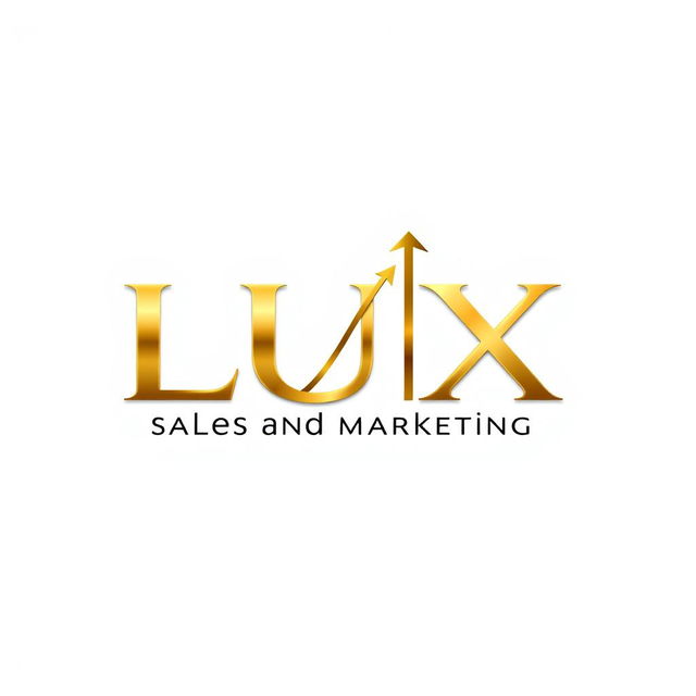 A sleek and modern logo design for 'LUX', representing sales and marketing