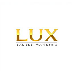 A sleek and modern logo design for 'LUX', representing sales and marketing