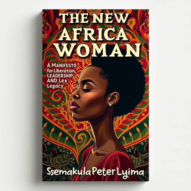 A stunning book cover featuring a beautiful African woman, representing strength and grace, prominently placed in the center