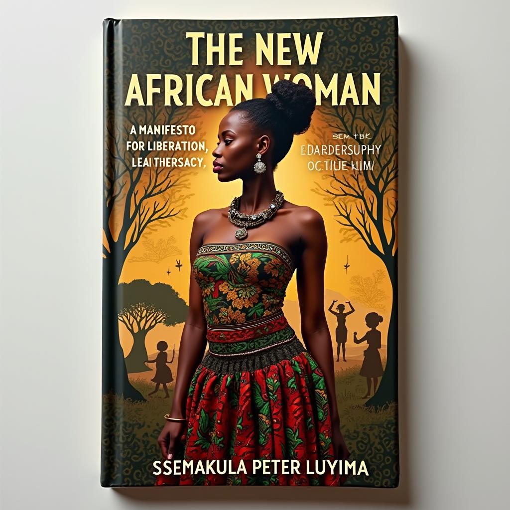 A stunning book cover featuring a beautiful African woman as the central figure, embodying strength and grace