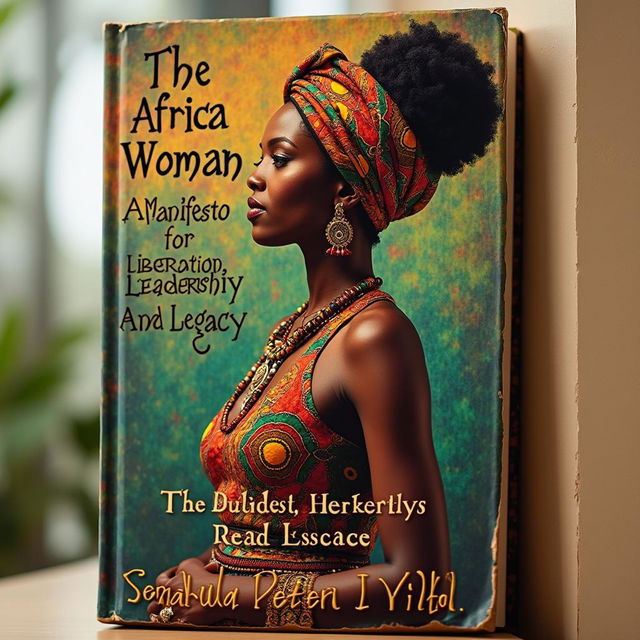 A striking book cover featuring a beautiful African woman as the central figure, embodying strength, grace, and empowerment