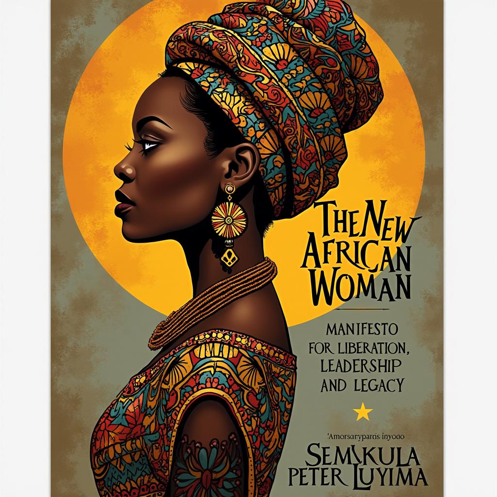 An inspiring and visually striking book cover for 'THE NEW AFRICAN WOMAN: A MANIFESTO FOR LIBERATION, LEADERSHIP, AND LEGACY'