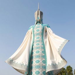 A stunning garment inspired by the Azadi Tower in Tehran, featuring elements that reflect its iconic, modern architectural design