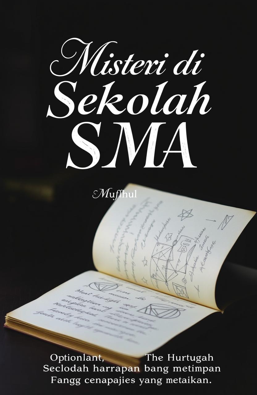 An open diary with faint handwriting and strange symbols sketched within