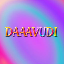 A vibrant and colorful festive title design for the word 'DAAVUDI' in all capital letters