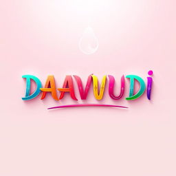 A vibrant and colorful festive title design for the word 'DAAVUDI' in all capital letters