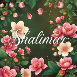 A visually stunning design featuring the name 'Shalimar' in elegant, flowing calligraphy