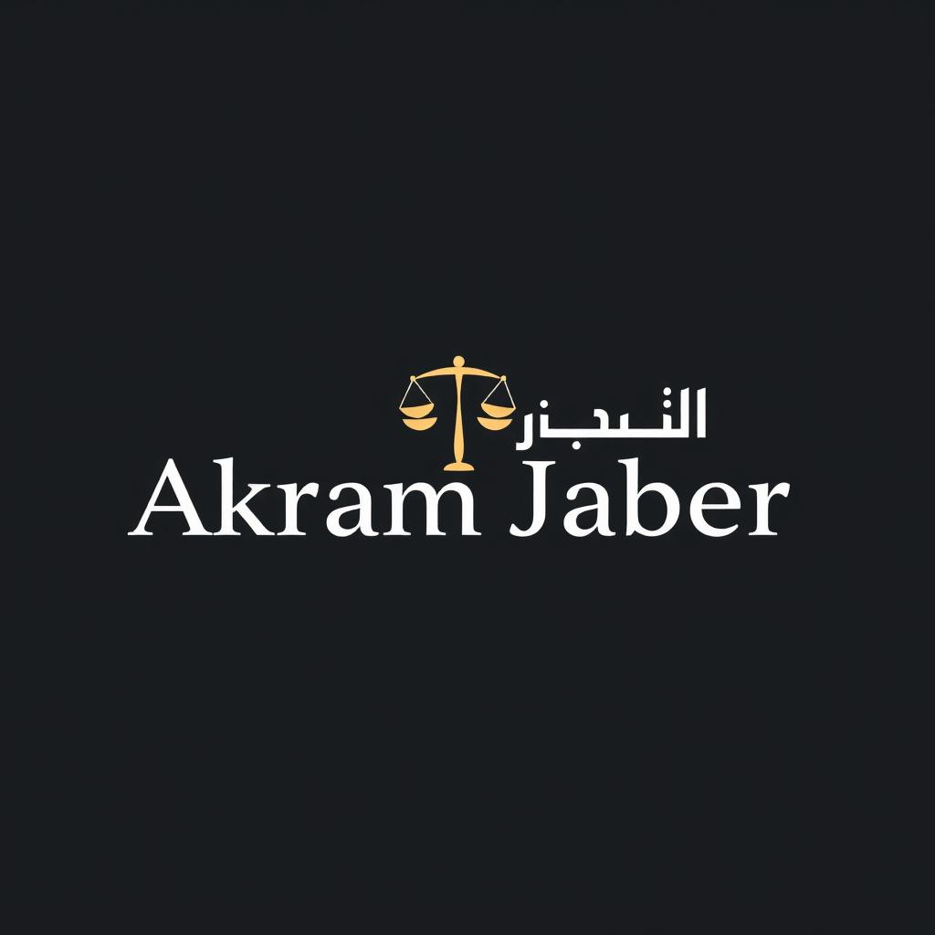 A sleek and modern logo featuring the name 'Akram Jaber' prominently displayed