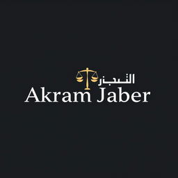 A sleek and modern logo featuring the name 'Akram Jaber' prominently displayed