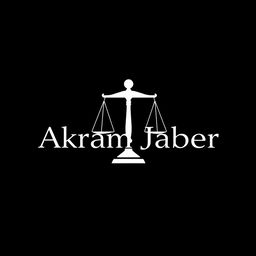 A sleek and modern logo featuring the name 'Akram Jaber' prominently displayed