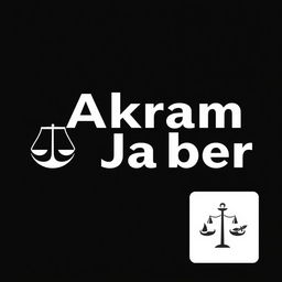 A sleek and modern logo featuring the name 'Akram Jaber' prominently displayed