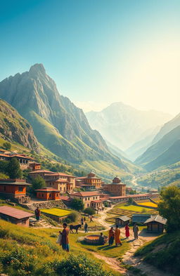 A beautiful and vibrant landscape of Afghanistan showcasing its rich cultural heritage and natural beauty