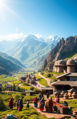 A beautiful and vibrant landscape of Afghanistan showcasing its rich cultural heritage and natural beauty