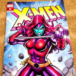 A vibrant and dynamic comic book cover featuring Gamora from the Marvel X-Men universe