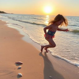 A picturesque beach scene with soft sand and gentle waves lapping at the shore
