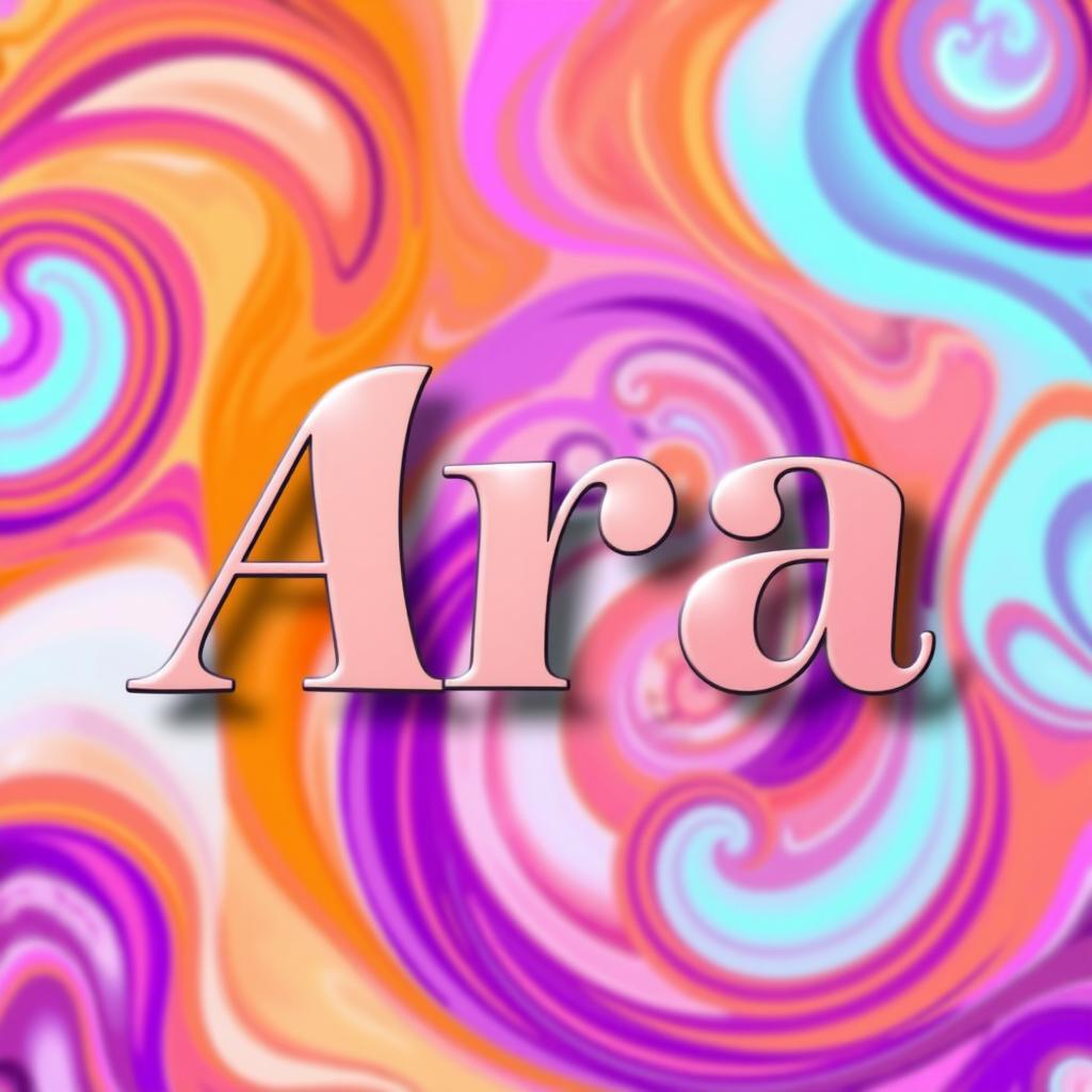 A visually striking poster featuring the name 'Ara' in a bold, artistic font