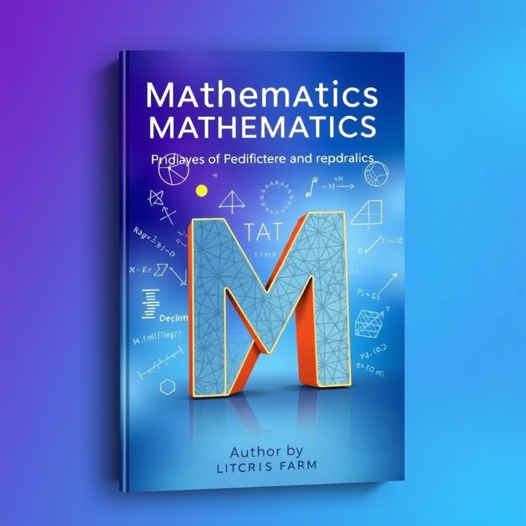 A visually striking mathematics book cover featuring a dynamic abstract design incorporating mathematical symbols like integrals, summations, and geometric shapes