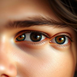 A close-up portrait of a person with bright, captivating eyes that reflect a vivid and engaging gaze