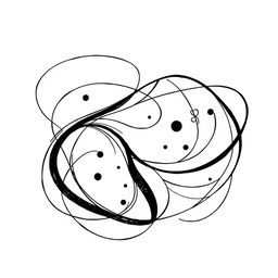 A simple yet beautiful black and white drawing showcasing an abstract design, featuring flowing lines and intricate geometric patterns that create a harmonious composition