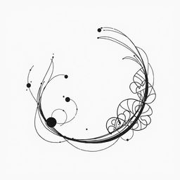 A simple yet beautiful black and white drawing showcasing an abstract design, featuring flowing lines and intricate geometric patterns that create a harmonious composition