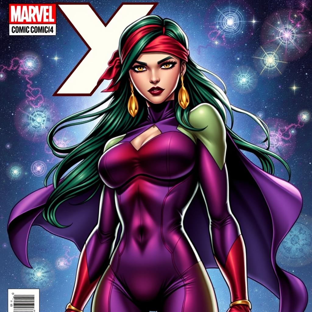 A stunning Marvel Comics cover featuring Gamora, the iconic character from the X-Men universe