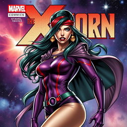 A stunning Marvel Comics cover featuring Gamora, the iconic character from the X-Men universe