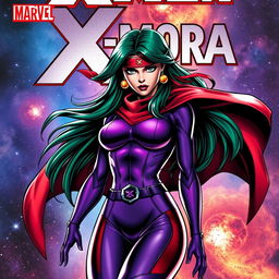 A stunning Marvel Comics cover featuring Gamora, the iconic character from the X-Men universe