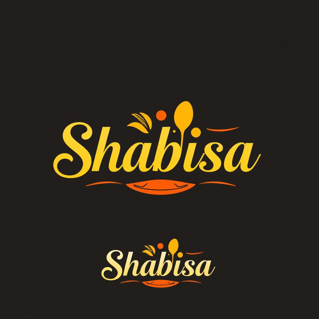 A logo design for a restaurant named 'Shabisa', featuring an elegant and modern style