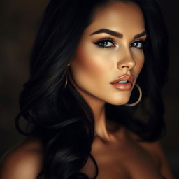 A breathtaking portrait of a glamorous woman inspired by high fashion photography